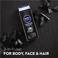 NIVEA MEN Active Clean 3-IN-1 Shower Gel Body Wash 500ml slider