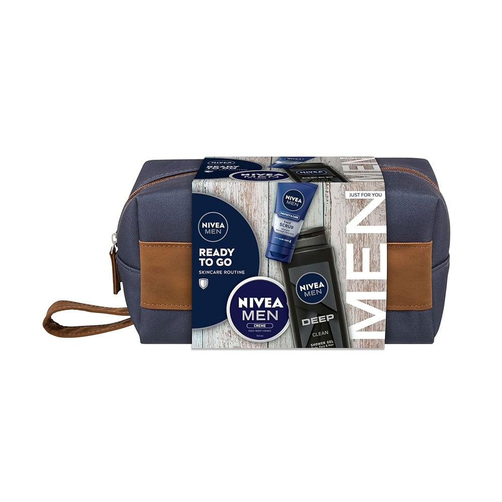 Nivea Men Gift Bag Ready To Go Scrub 75ml,Creme 150ml & Shower Gel 500ml slider