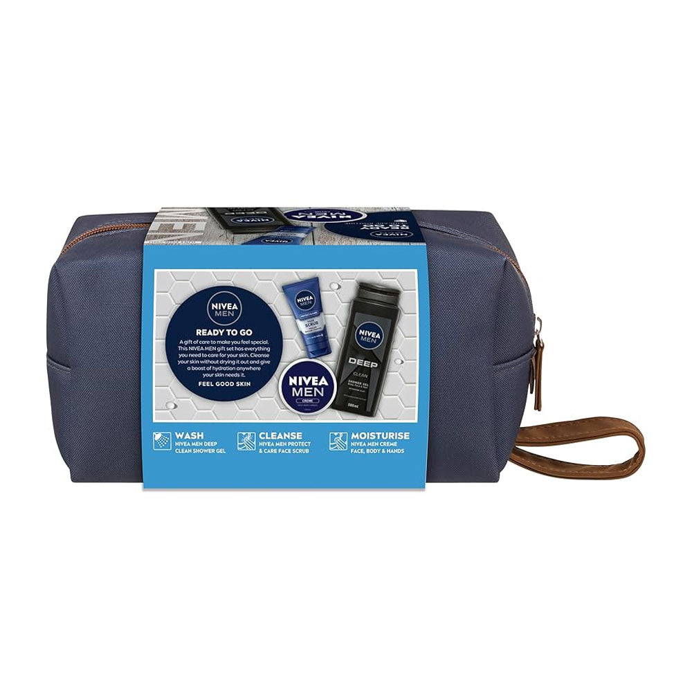 Nivea Men Gift Bag Ready To Go Scrub 75ml,Creme 150ml & Shower Gel 500ml slider