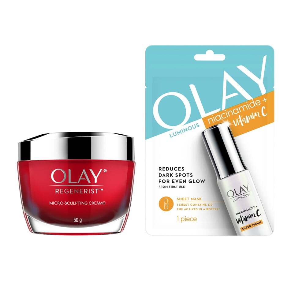 Olay X Friends Limited Edition (Micro Sculpting Cream 50g + Niacinamide Vitamin C Face Mask) slider