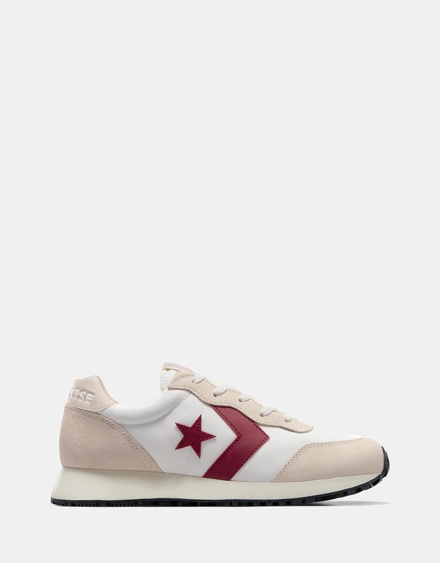 Omega Trainers - Unisex - Light Dune, Vintage White & Park Red