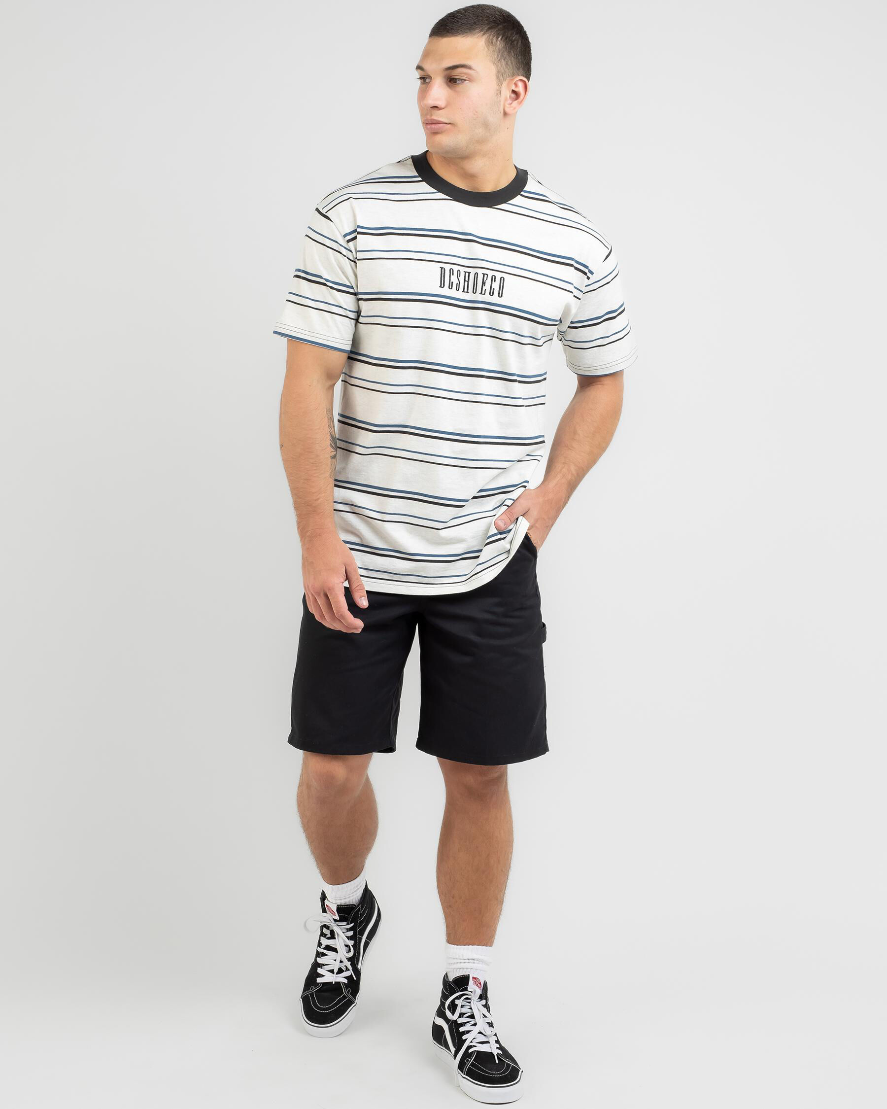 On Lock Stripe T-Shirt - Snow Heather slider