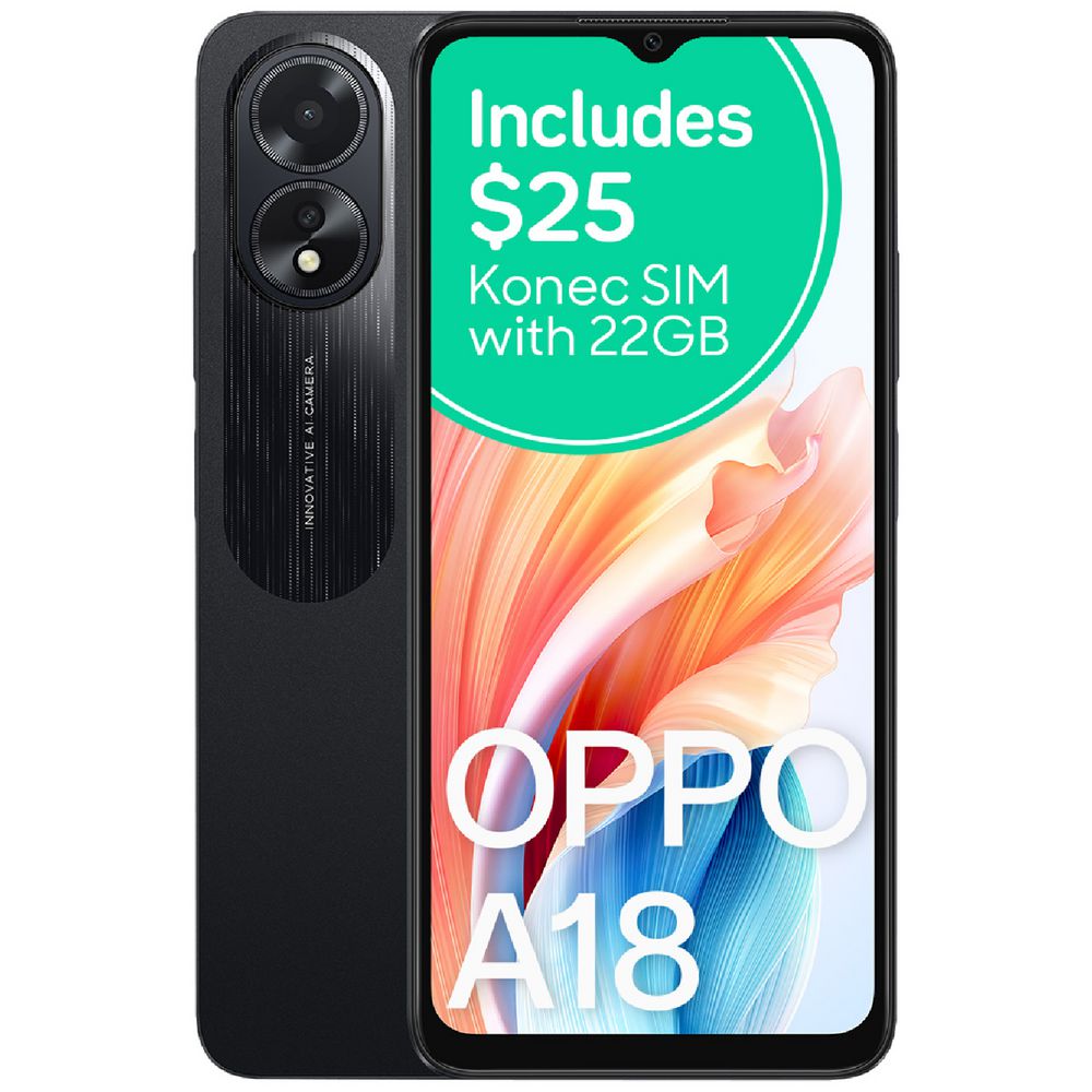 OPPO A18 128GB Glowing Black slider