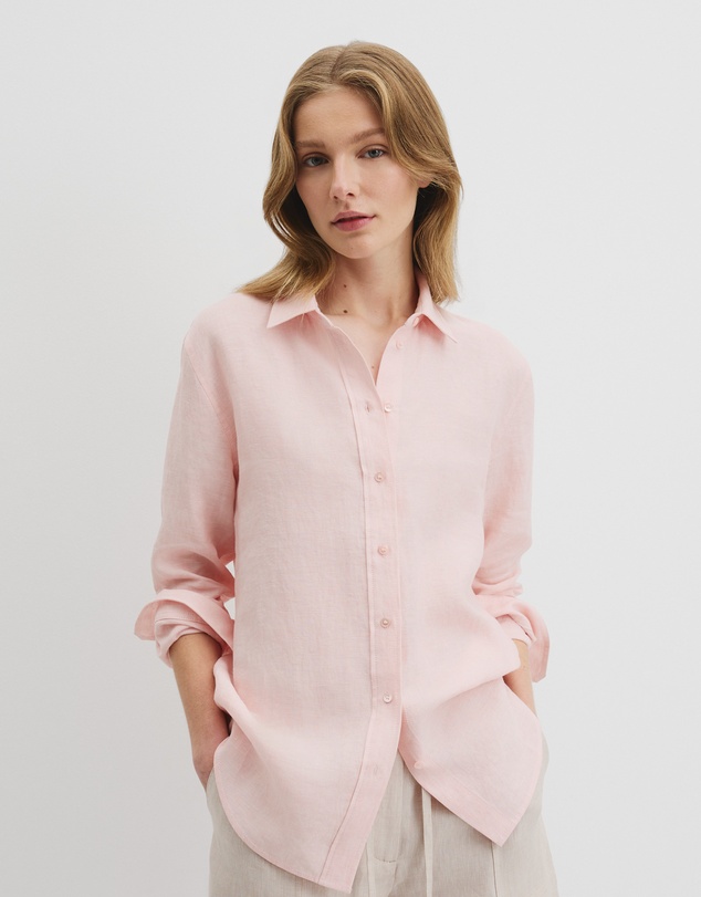 Organically Grown Linen Shirt - Ballet Pink