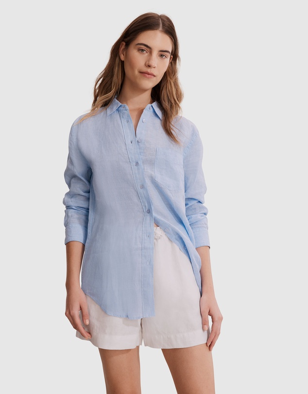 Organically Grown Linen Shirt - Chambray