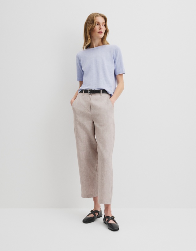 Organically Grown Linen Tapered Pant - Taupe
