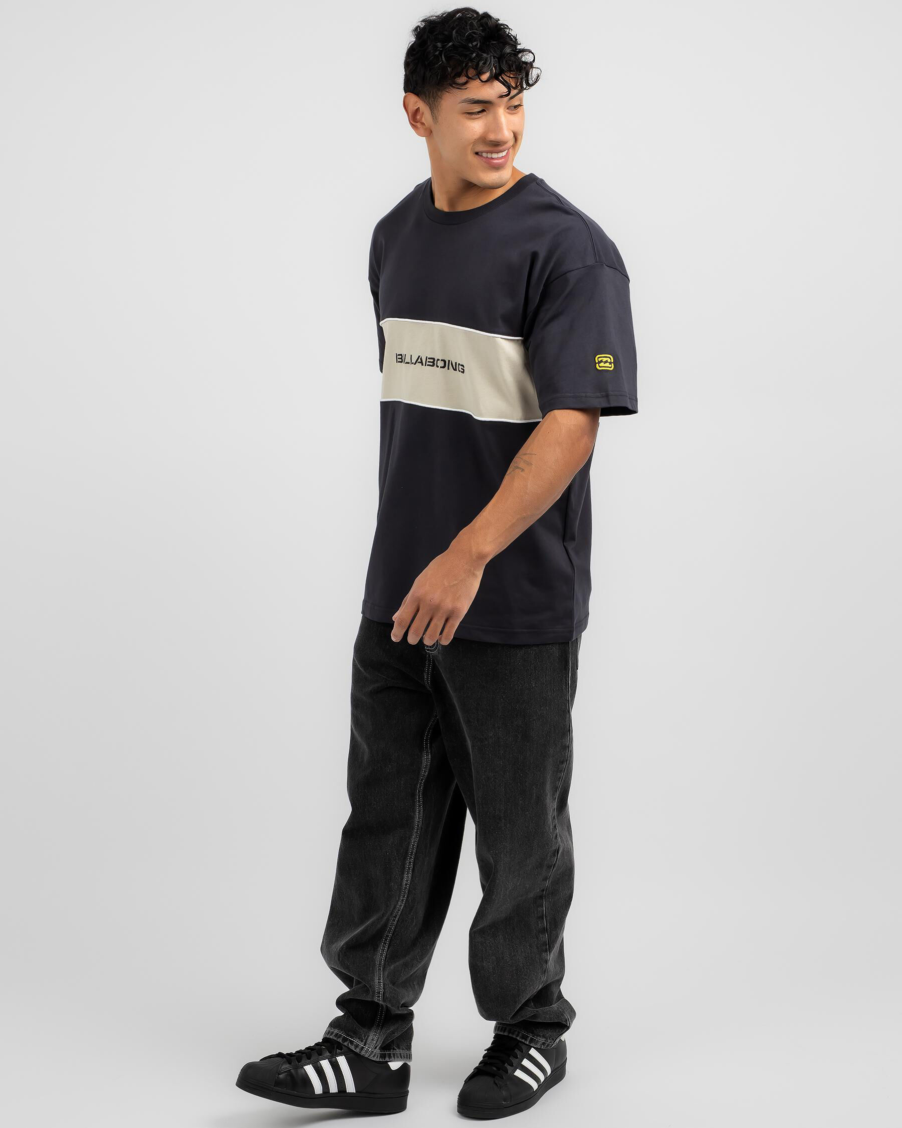 Panel Crew T-Shirt - Washed Black slider