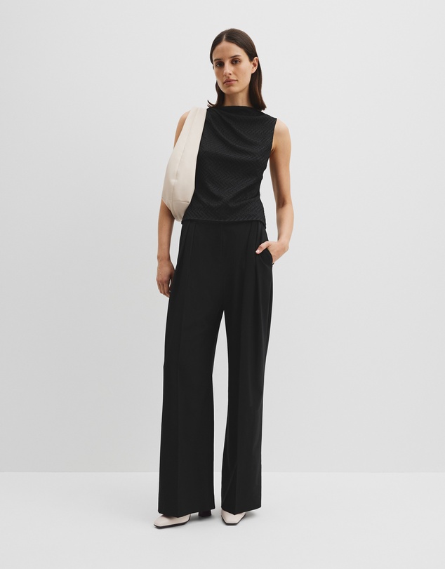 Pattern Mesh Top - Black