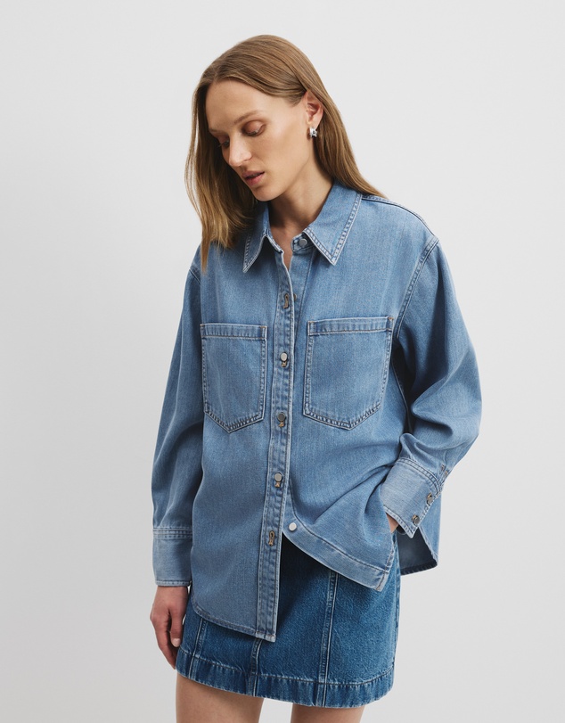 Pocket Detail Shirt - Vintage Wash Denim