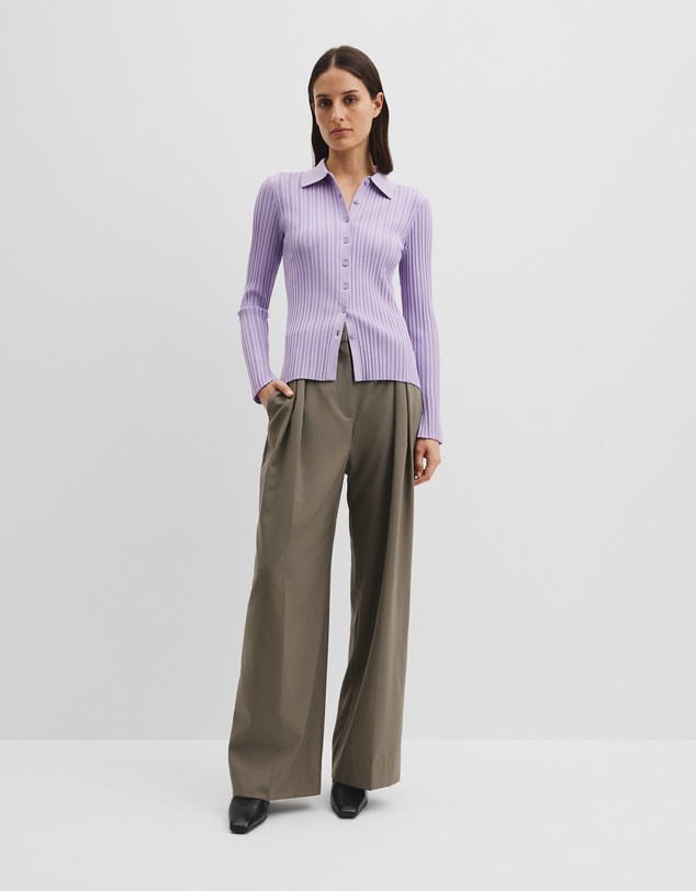 Pointelle Knit Shirt - Lilac