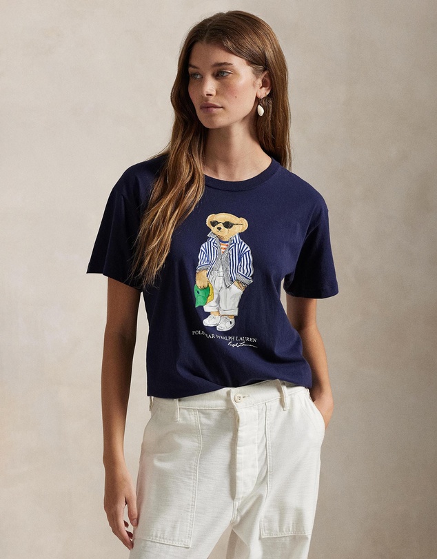 Polo Bear Cotton Jersey Tee - New Navy
