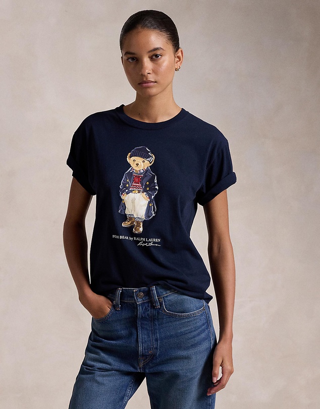Polo Bear Logo Cotton Jersey Tee -ICONIC EXCLUSIVE - Worth Navy