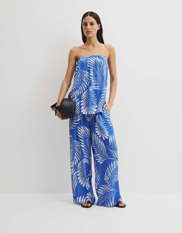 Print Cupro Bandeau - Feather Palm Print