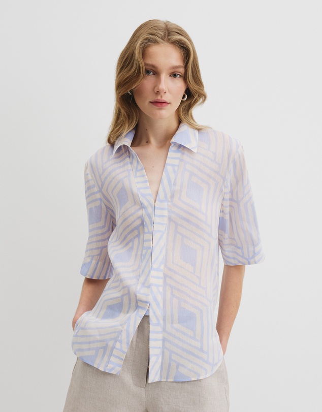 Print Utility Shirt - Diamond Geo