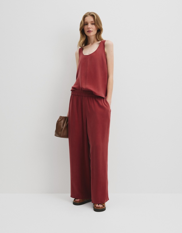 Pull-on Cupro Pant - Brick