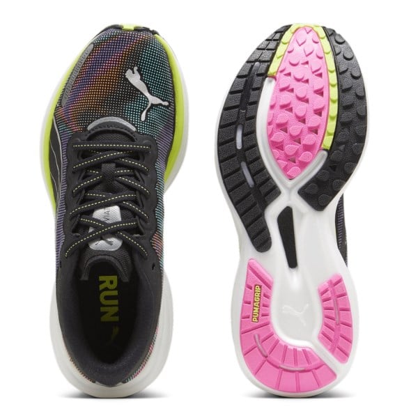 Puma Deviate Nitro 2 Psychedelic Rush - Womens Running Shoes - Black/Lime Pow/Poison Pink slider