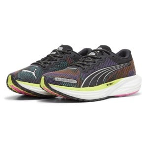 Puma Deviate Nitro 2 Psychedelic Rush - Womens Running Shoes - Black/Lime Pow/Poison Pink slider