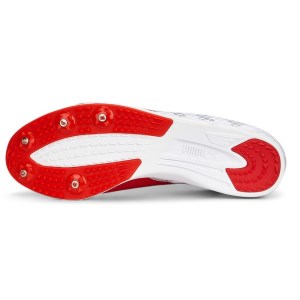 Puma evoSpeed Distance 11 - Unisex Mid-Distance Track Spikes - White/Red/Metallic Silver slider