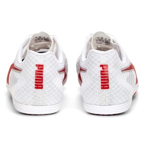 Puma evoSpeed Distance 11 - Unisex Mid-Distance Track Spikes - White/Red/Metallic Silver slider