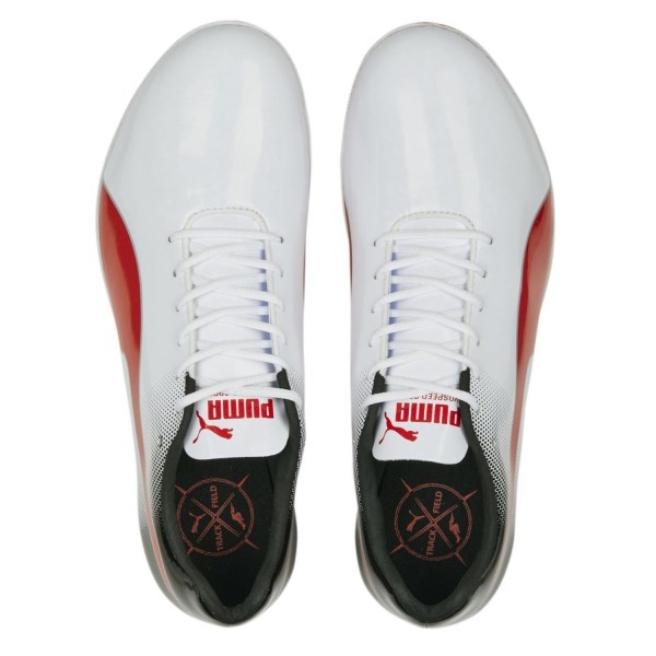 Puma evoSpeed Sprint 14 - Unisex Track Sprint Spikes - White/Black/Red slider