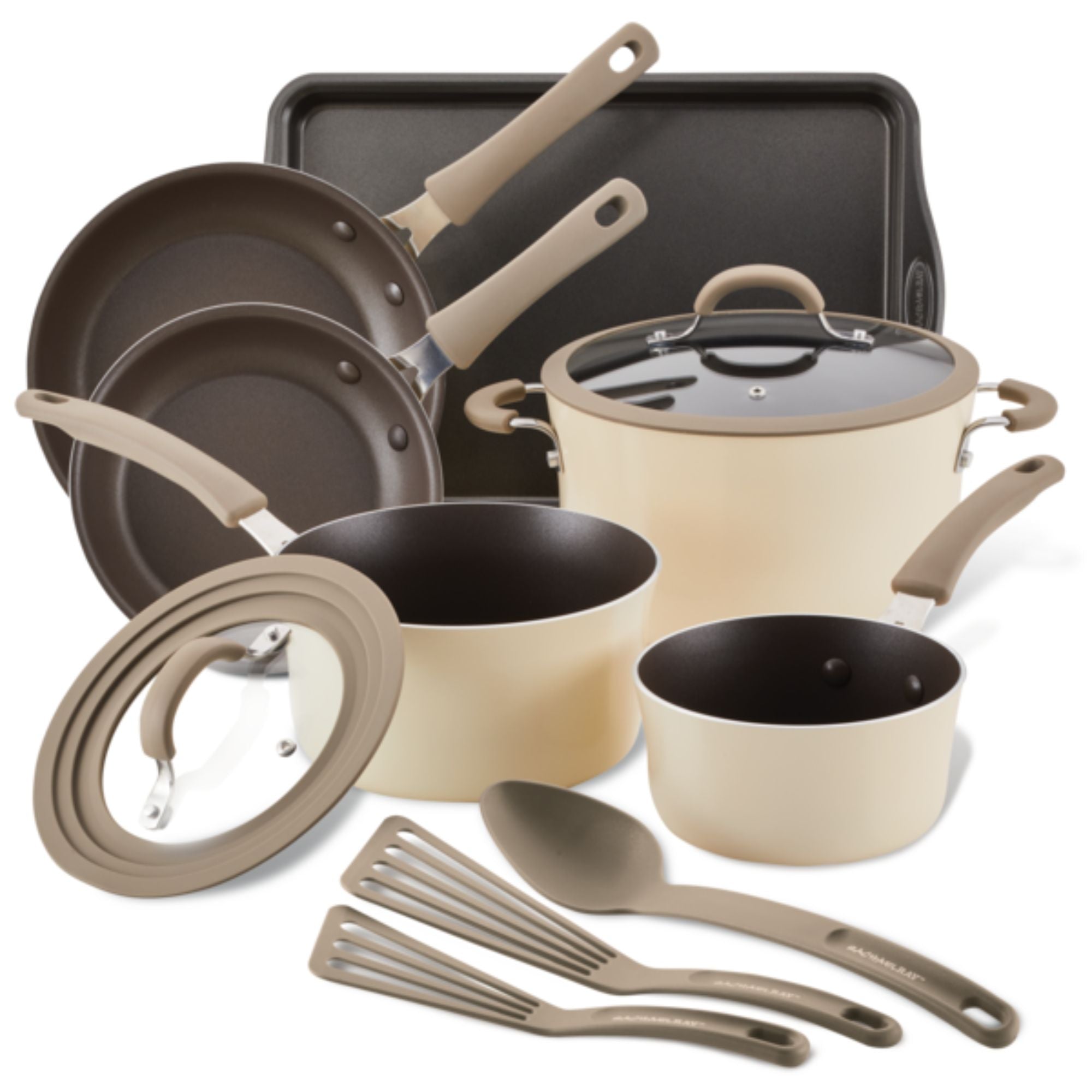 Rachael Ray Cook + Create Nonstick 11 Piece Cookware Set Almond slider