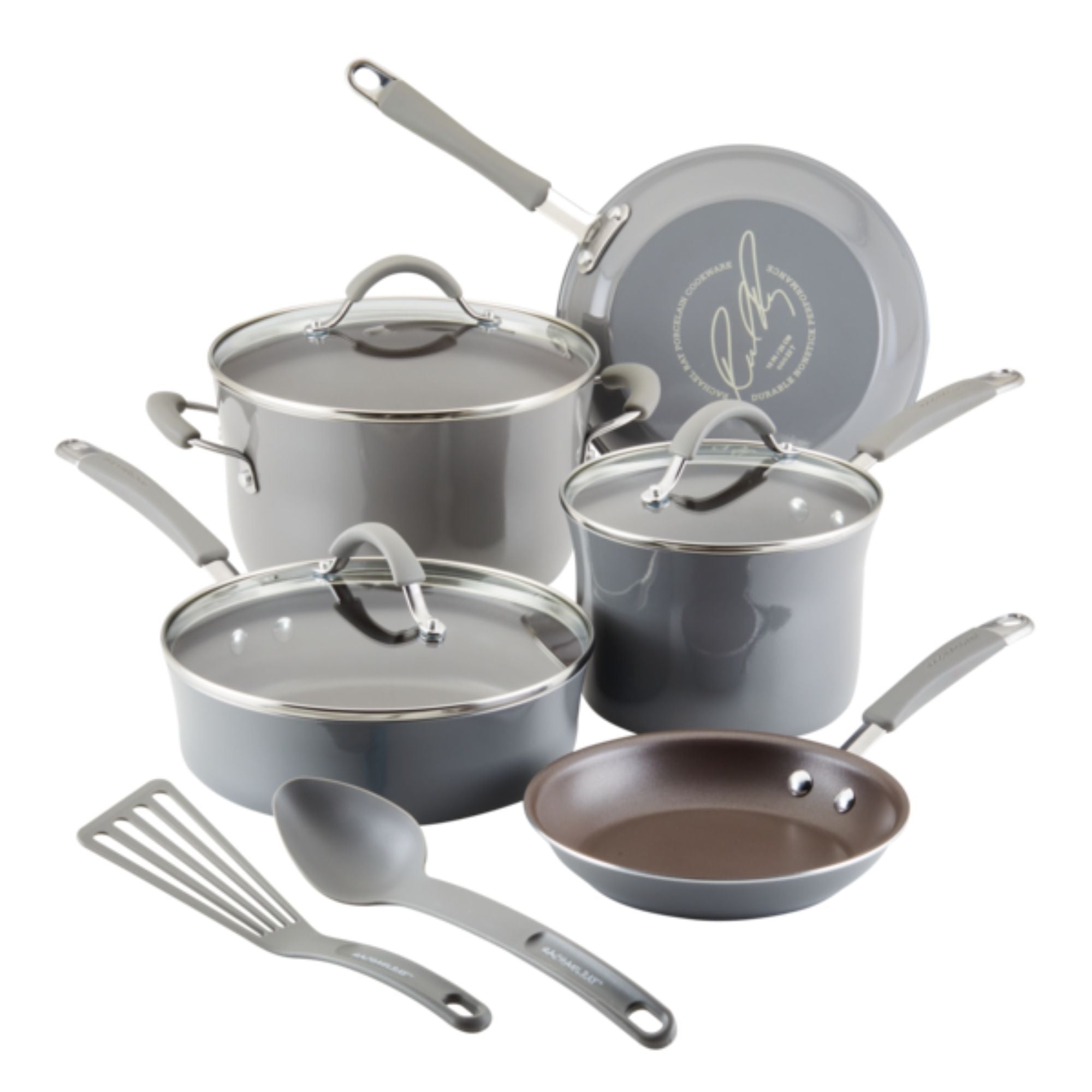 Rachael Ray Cucina Nonstick 10 Piece Cookware Set Grey slider