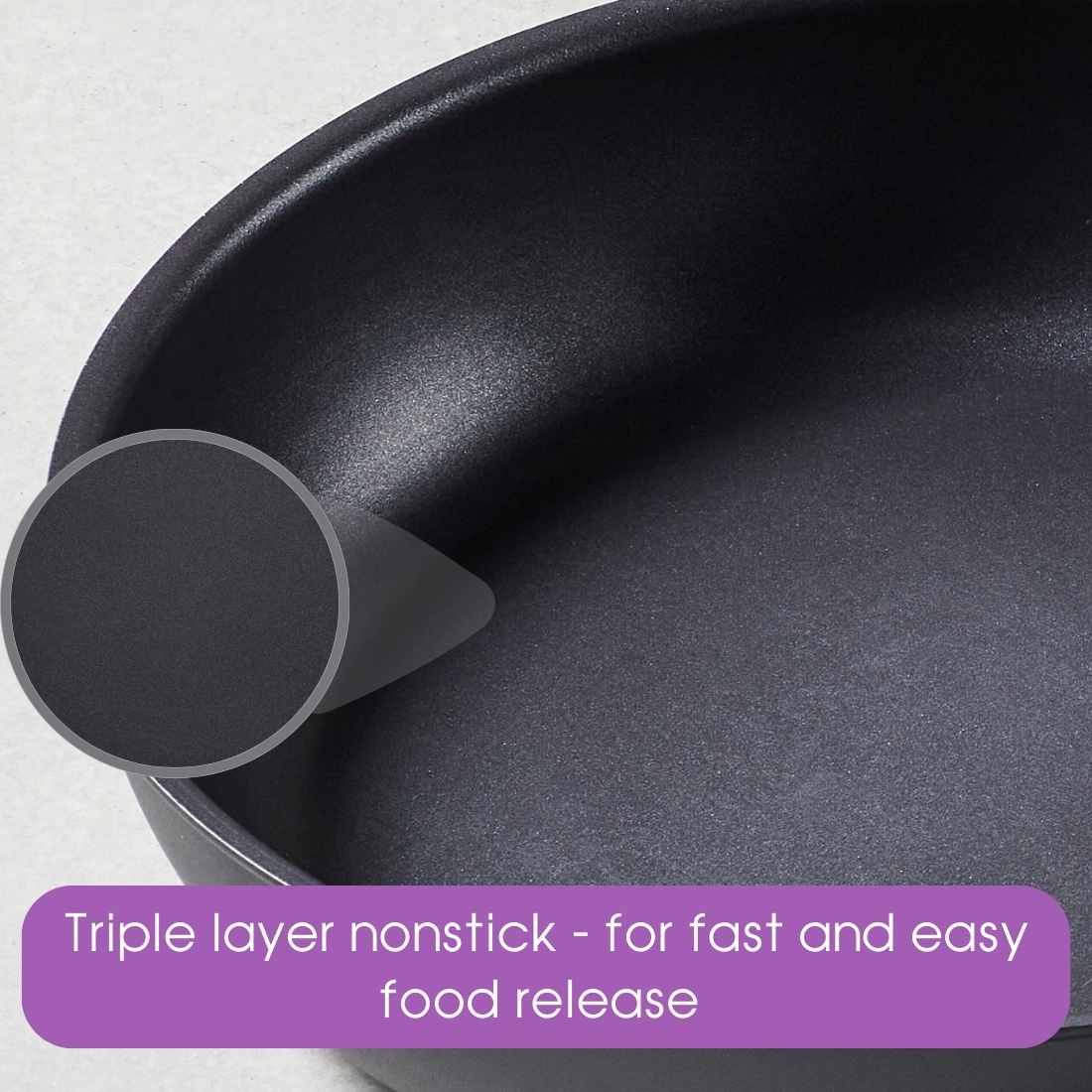 RACO Eclipse Nonstick Induction 3 Piece Cookware Set Matte Black slider