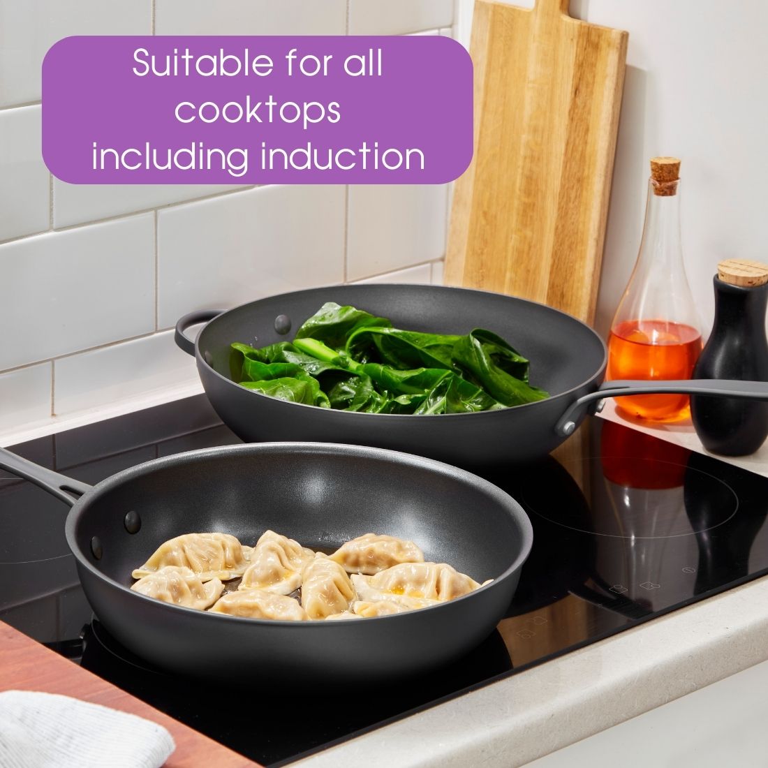 RACO Eclipse Nonstick Induction 3 Piece Cookware Set Matte Black slider