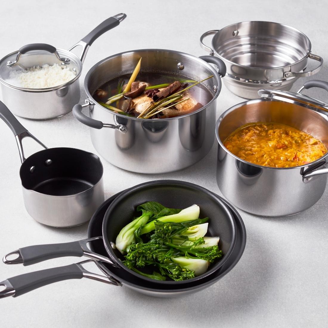 RACO Reliance Stainless Steel/Nonstick Induction 7 Piece Cookware Set slider