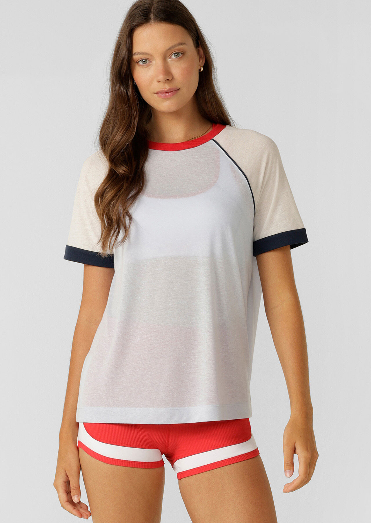 Retro Revival Linen T-Shirt - Heather Blue slider