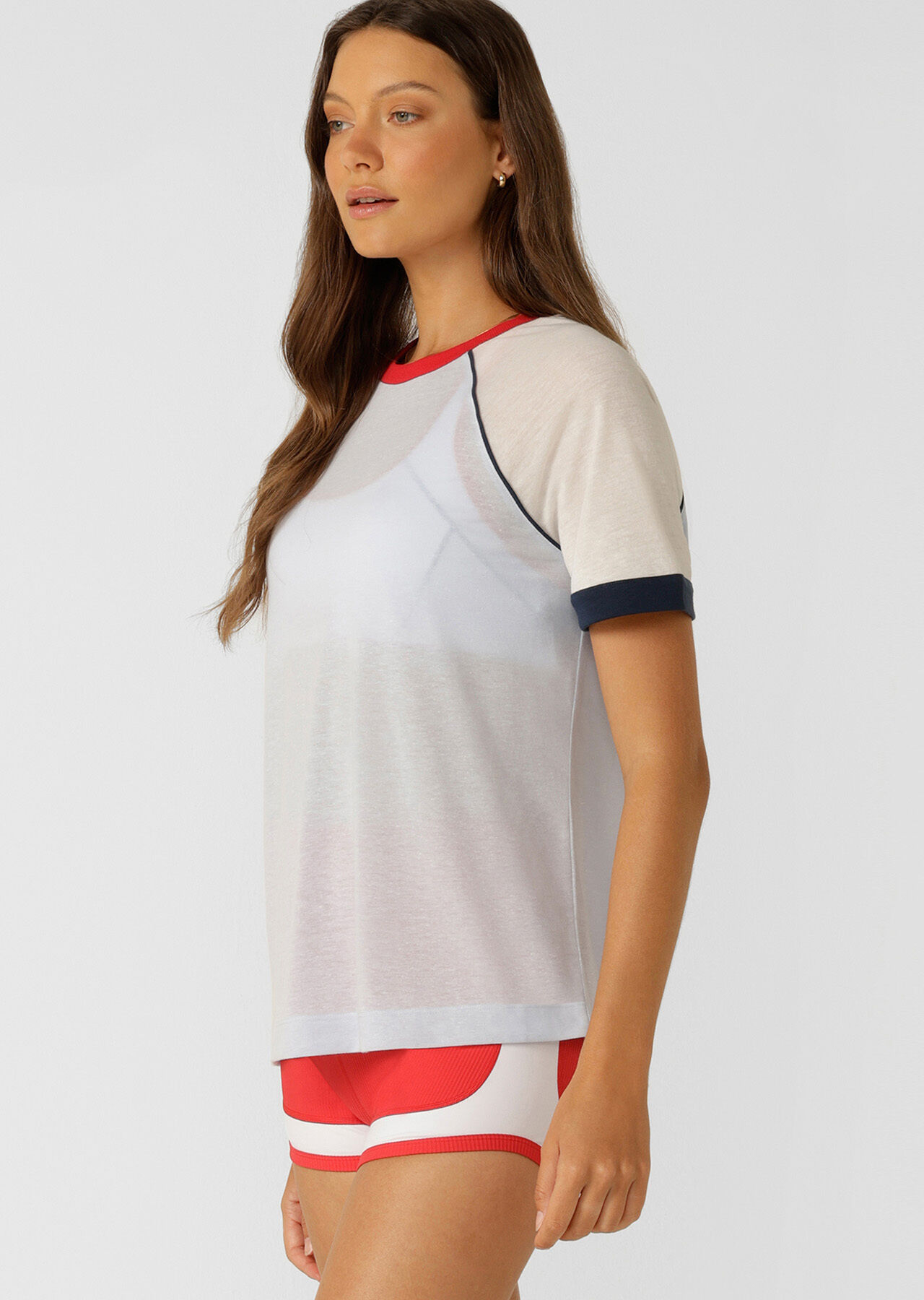 Retro Revival Linen T-Shirt - Heather Blue slider