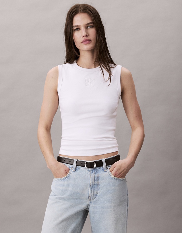 Ribbed Tank Top - White