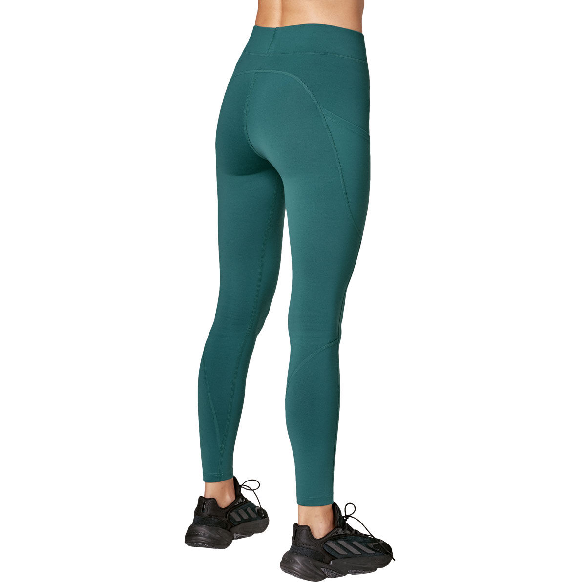 Running Bare Womens Ab Waisted Flex Zone Thermal Pocket Leggings - Green slider