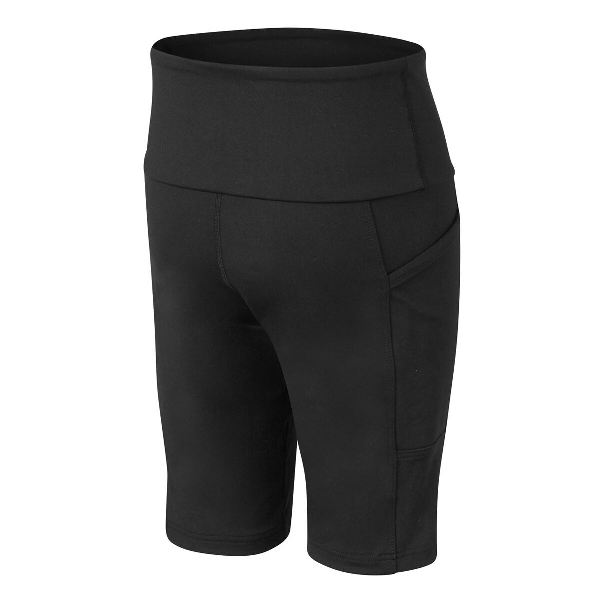 Running Bare Womens Ab Waisted Power Move Bike Shorts - Black slider