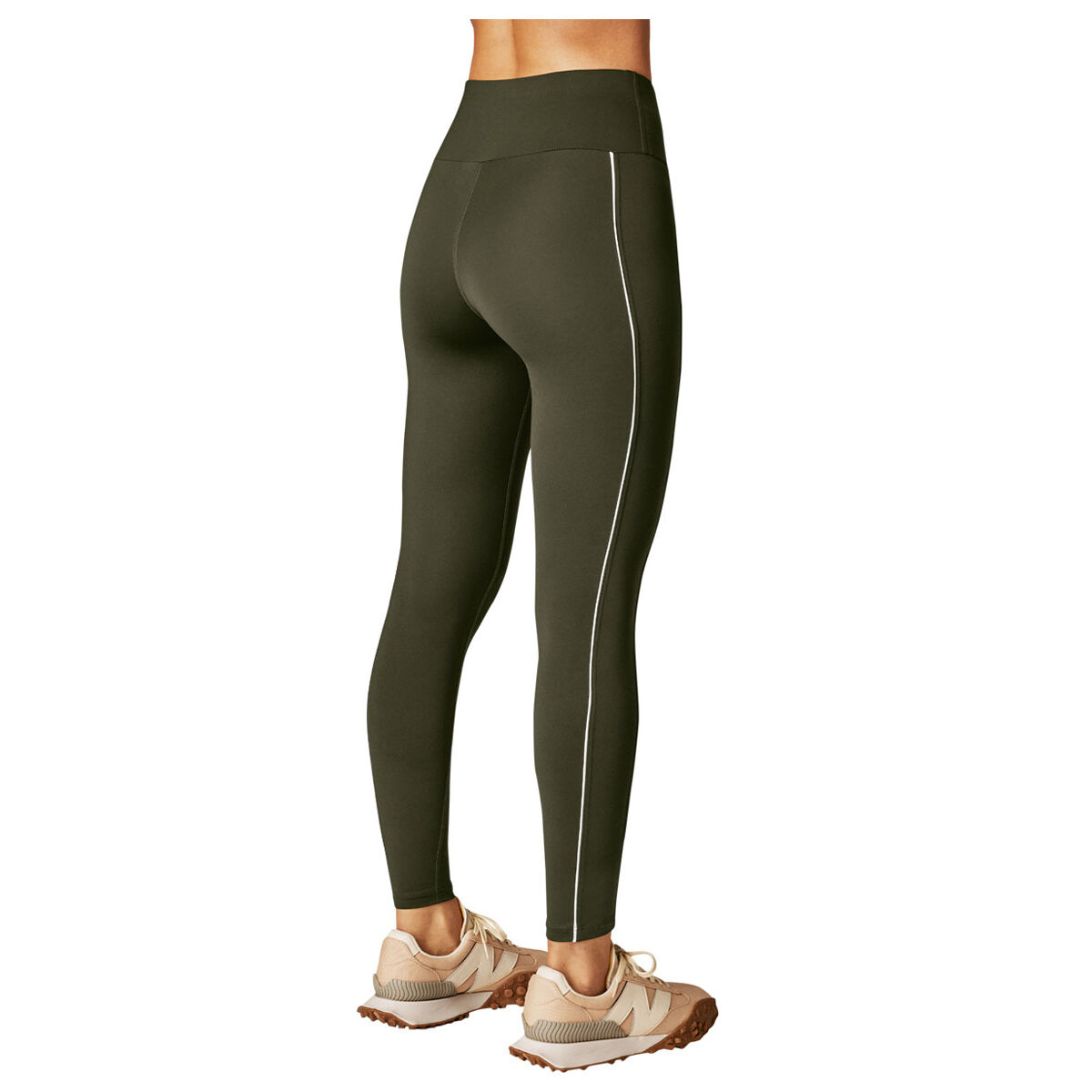 Running Bare Womens Ab -Waisted Tribute Full Length Tights - Green slider