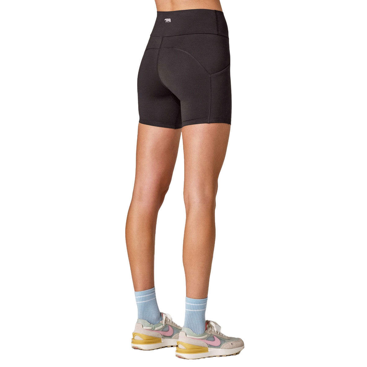 Running Bare Womens Camelflage No Seam 6 Inch Bike Shorts - Black slider