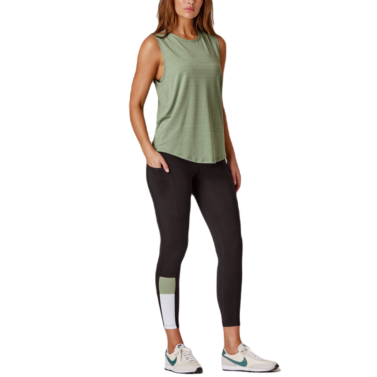 Running Bare Womens Dial It Up Workout Tank Green 14 - Green slider