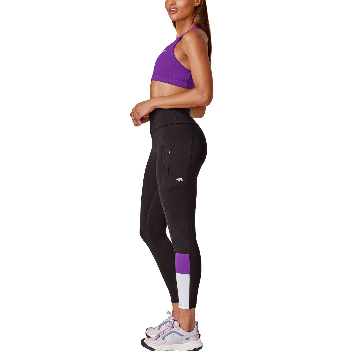 Running Bare Womens Gen 2 Ankle Grazer Leggings - Black slider