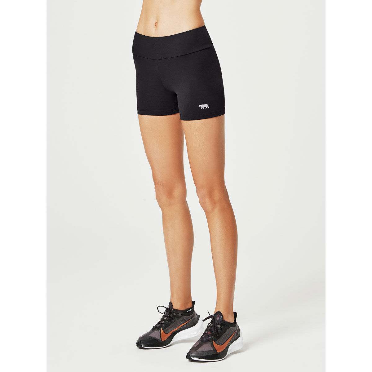 Running Bare Womens High Rise Sport Tights - Black slider