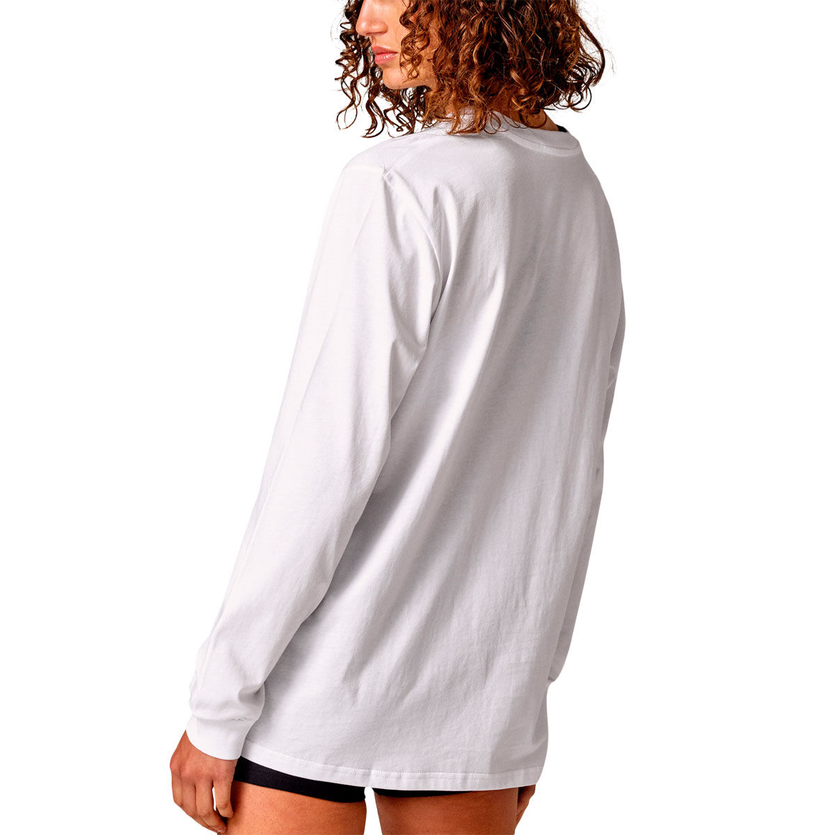 Running Bare Womens Hollywood 2.0 90s Long Sleeve Relax Tee - White slider