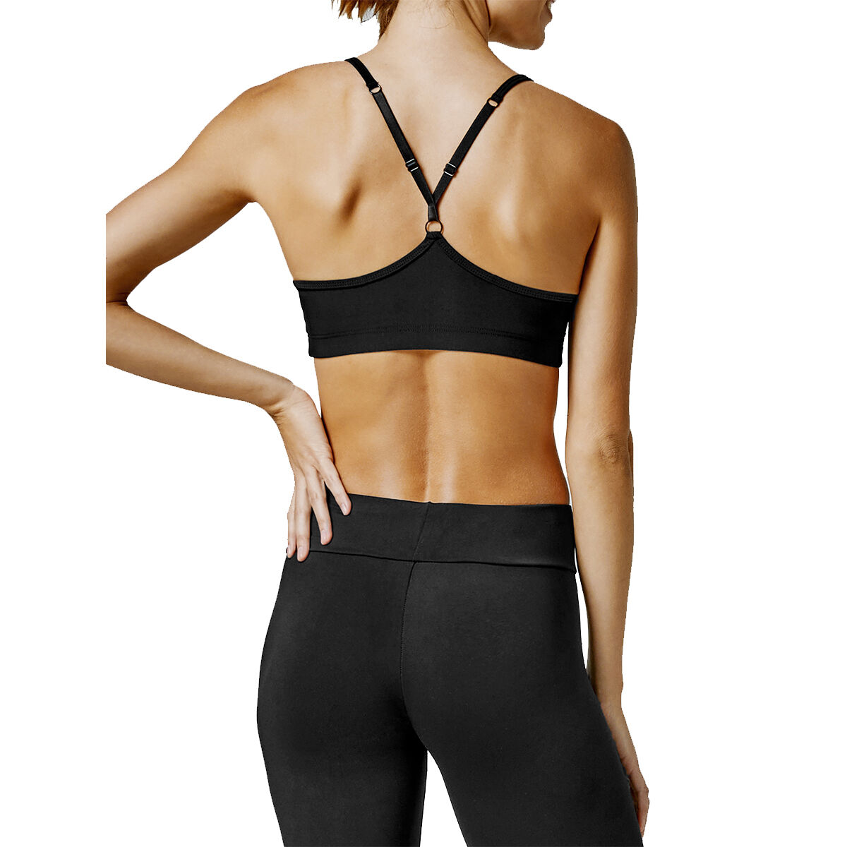 Running Bare Womens Push Up Crop Top - White slider