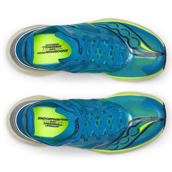 Saucony Endorphin Elite - Womens Road Racing Shoes - ViziBlue/Citron slider