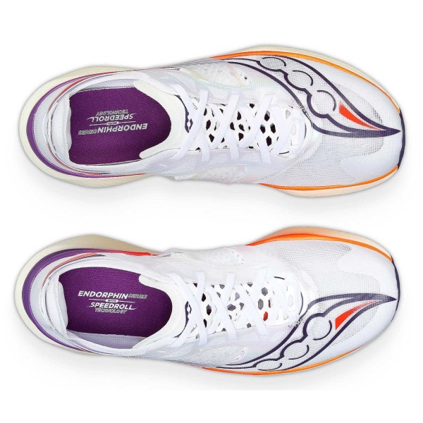 Saucony Endorphin Elite - Womens Road Racing Shoes - White/Vizi Red slider