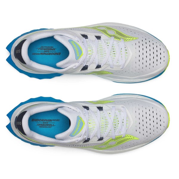 Saucony Endorphin Speed 4 - Mens Running Shoes - White/ViziBlue slider