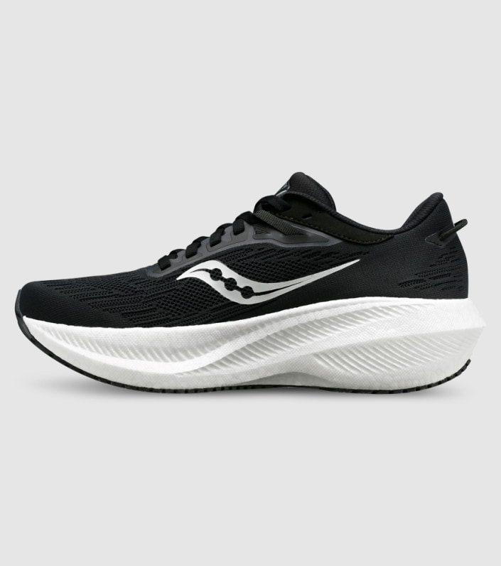 Saucony Triumph 21 (2e Wide) Mens - BLACK WHITE slider