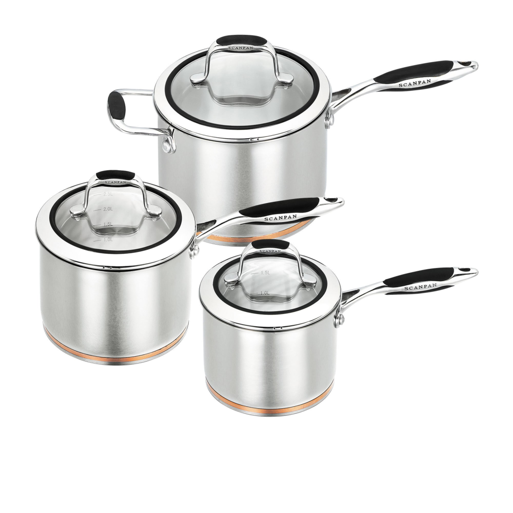 Scanpan Coppernox 3pc Stainless Steel Saucepan Set slider