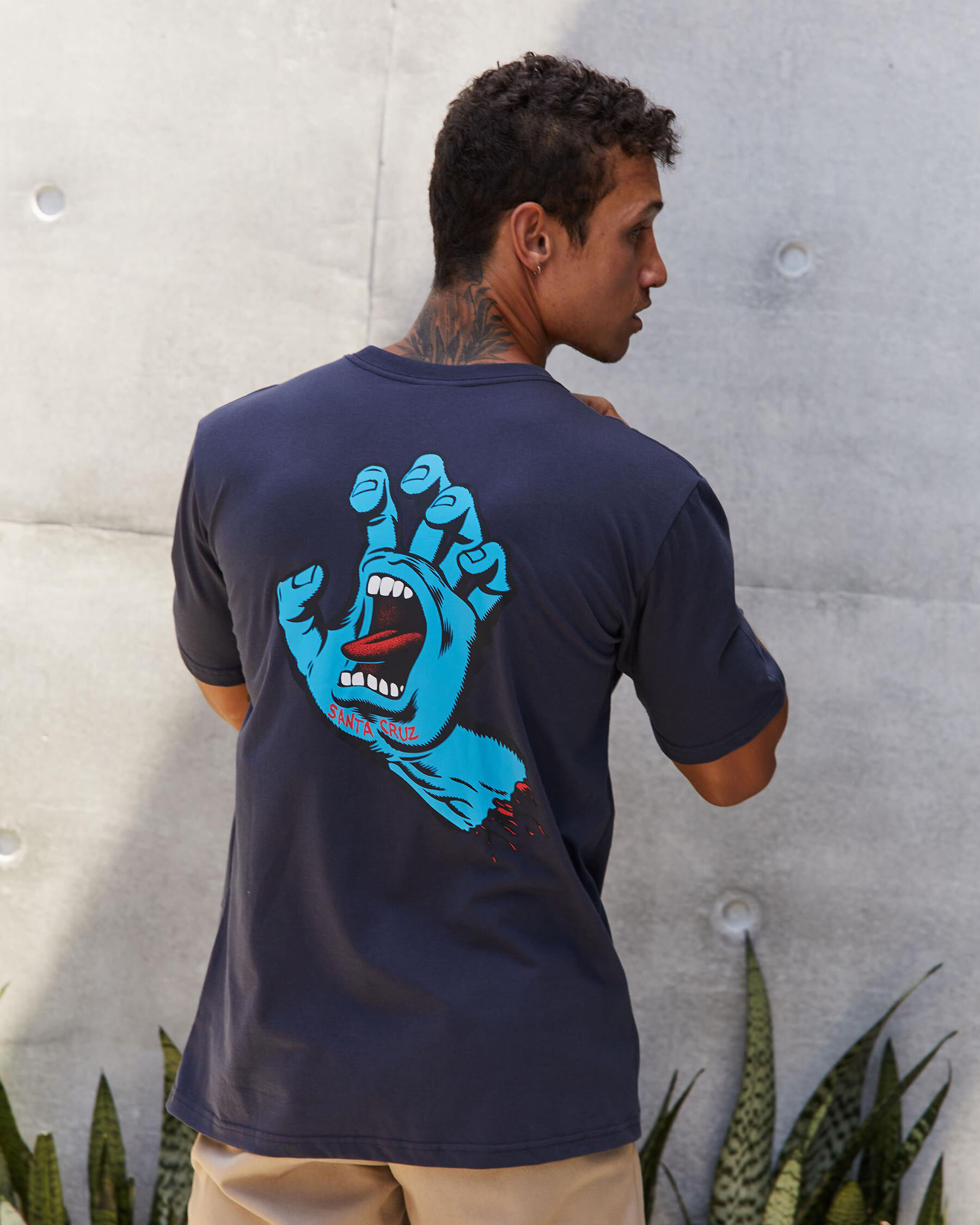 Screaming Hand T-Shirt - Navy slider