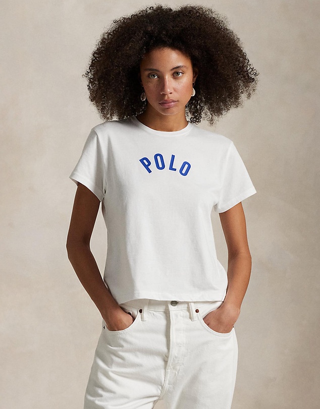 Shrunken Fit Logo Jersey Tee - White