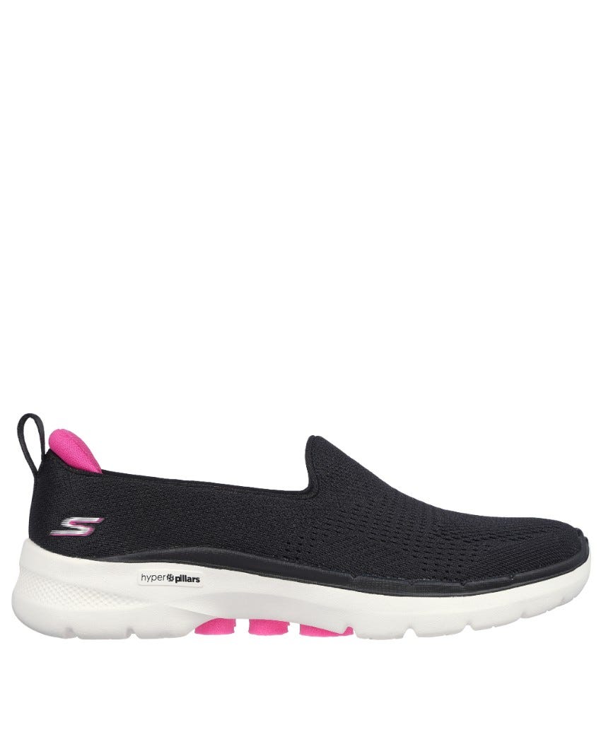 Skechers GOwalk 6 - Ocean Splash - BLACK/HOT PINK slider