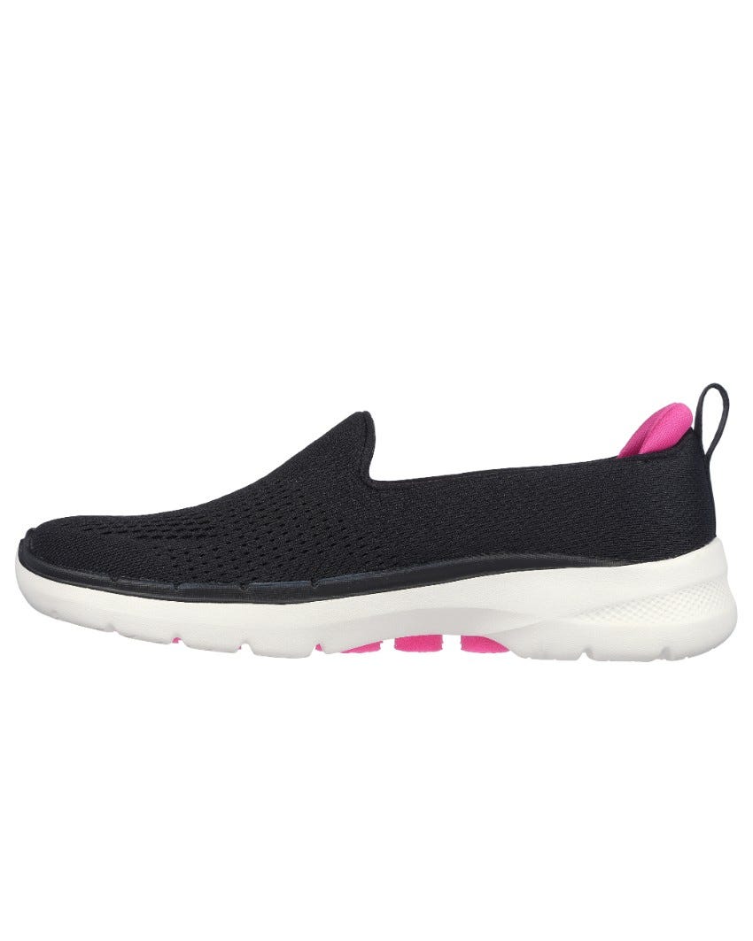 Skechers GOwalk 6 - Ocean Splash - BLACK/HOT PINK slider